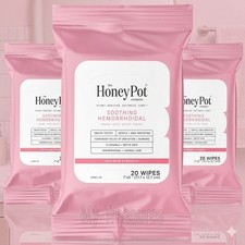 NEW Lot of 3 Honey Pot Witch Hazel Wipes 20ct Exp 05/2027 Discontinued HTF