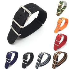 Nylon Watch Strap 18/20/22mm Sport Army Buckle Band