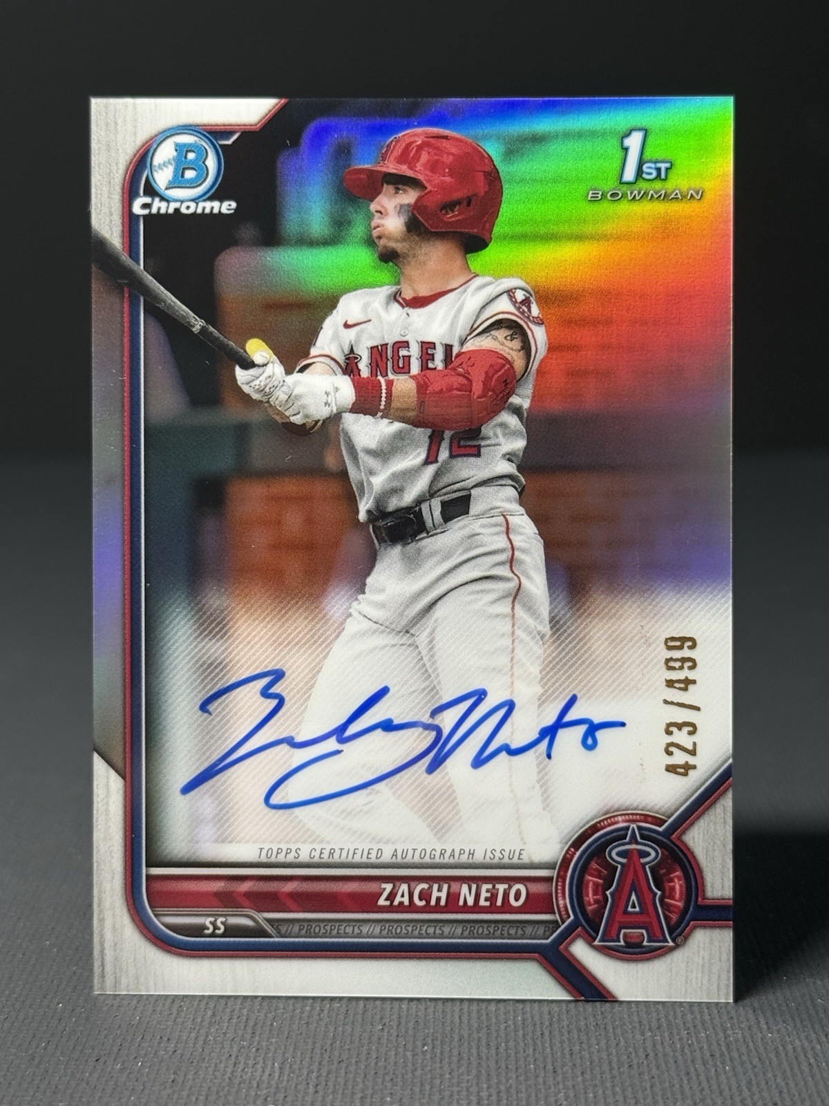 2022 Bowman Draft - 1st Bowman Chrome Auto /499 Zach Neto #CDA-ZN Refractor