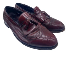 Vintage Hanover Wingtip Tassel Loafers Shoes Sz 13 Mens Olympic Burgundy Leather