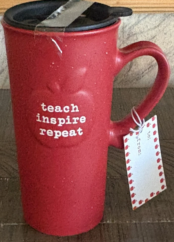 Sheffield Home «Teach Inspire Repeat» дорожная кружка учитель подарок кофейная чашка с крышкой - Изображение 3 из 4