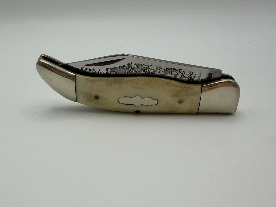 Navaja de Bolsillo Plegable Vintage Años 70 Star Mini Deer Scene 3344B - EXCELENTE ESTADO Foto 4 de 4