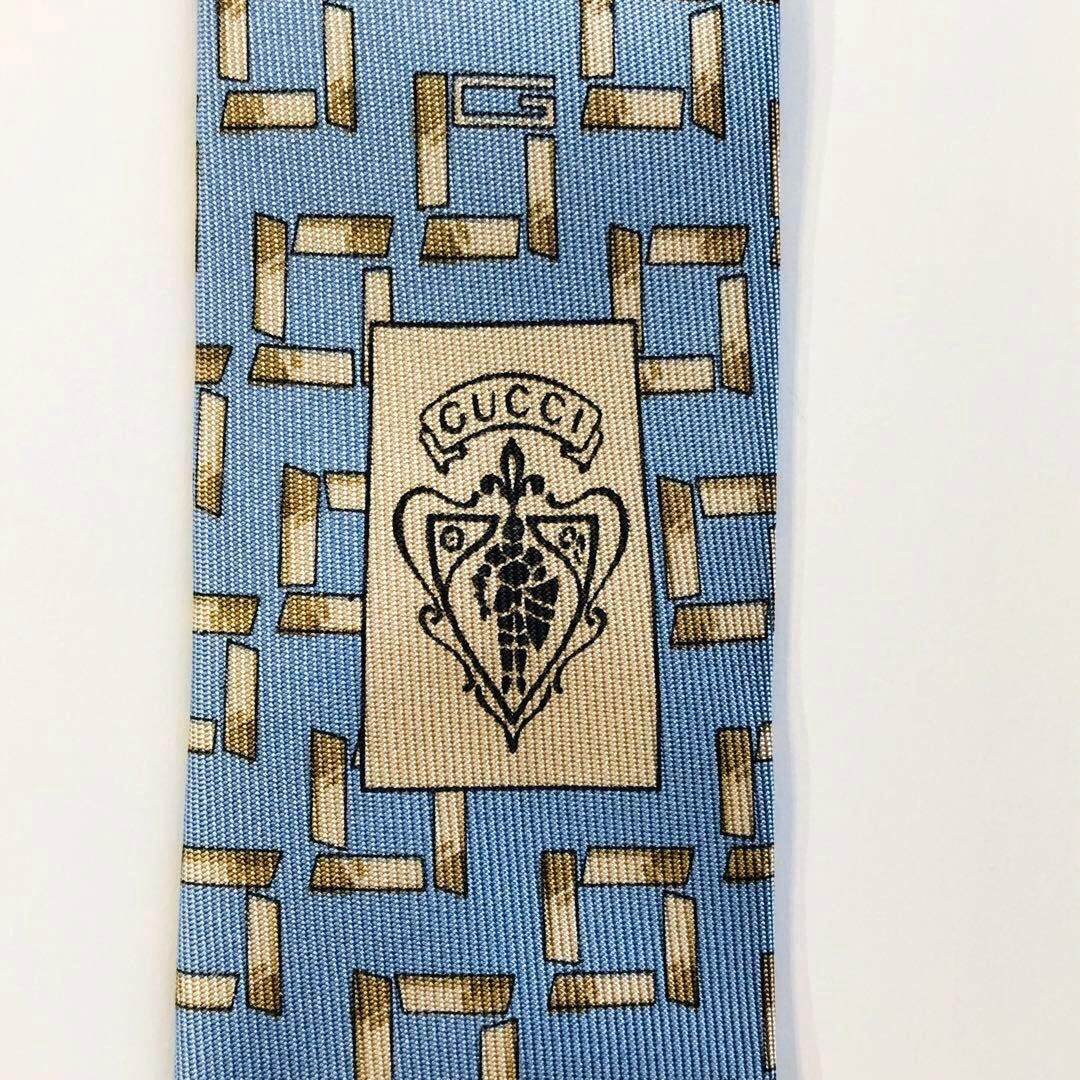 Mint Gucci tie panel pattern light blue men's ele… - image 10
