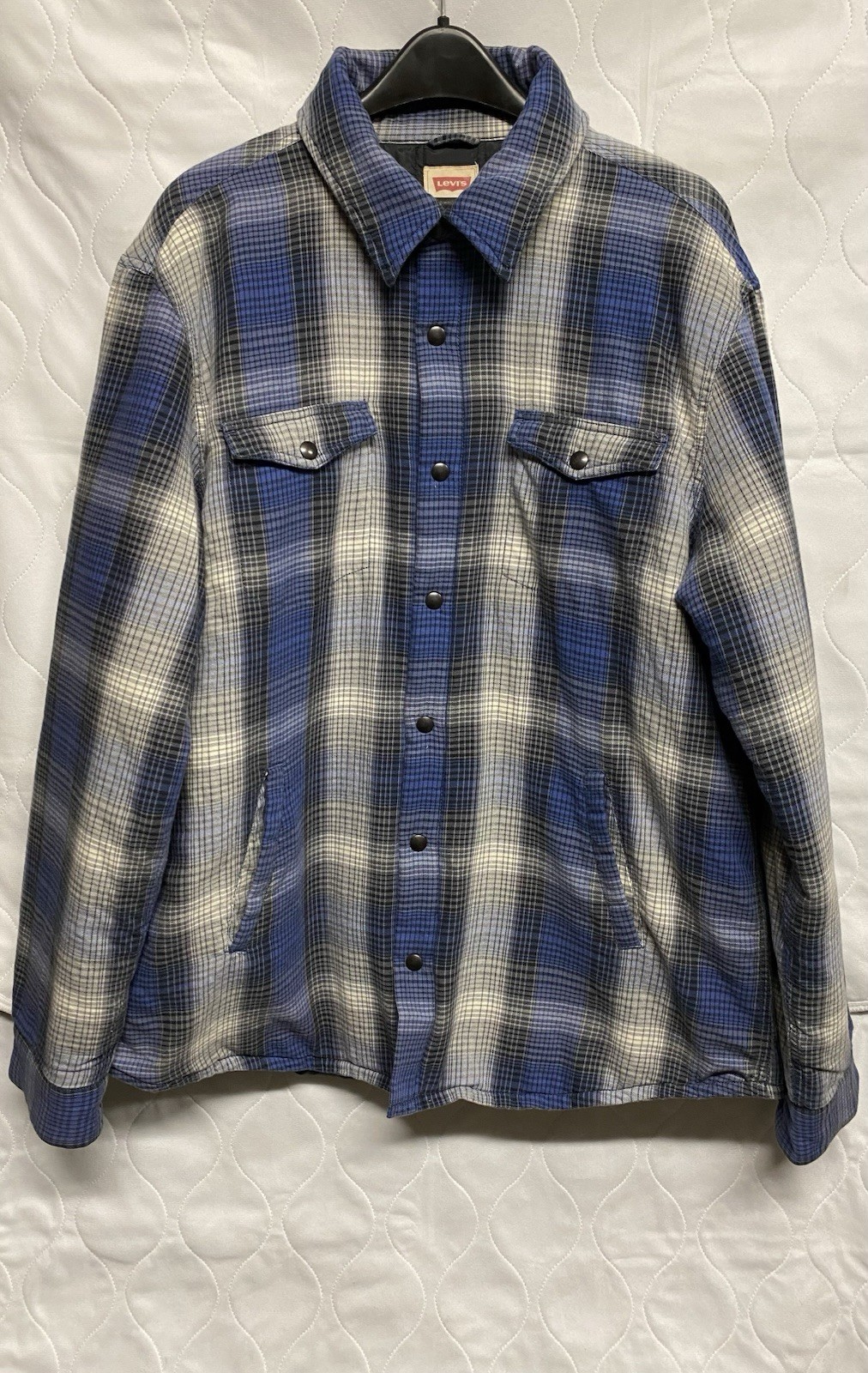 Levi’s Shirt Jacket Mens XXL Blue Plaid Long Sleeve Insulated Flannel Shacket