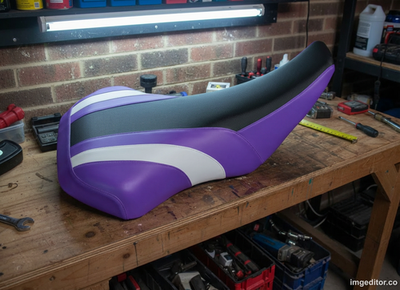 #ad Kawasaki KFX 400 Seat Cover 2003 To 2006 Models Purple Black Vinyl Seat Cover $89.99