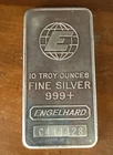 Engelhard 10 Troy Oz .999 Fine Silver Bar VINTAGE -Unique Serial # C444428