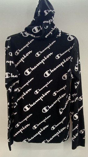 Champion Hoodie Youth large, schwarz Langarmshirt mit Kängurutasche - Bild 4 von 5