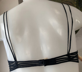 La Perla silk bra IT3 36B black soutache vintage bralet top