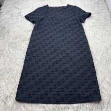 Ann Taylor Women's 0 Black Swiss Polka Dot Crape Shift Dress Preppy LBD