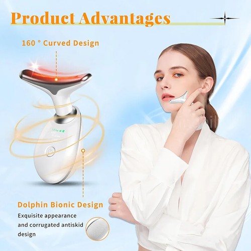 7 Colors Anti Wrinkle Facial Massager Neck Face Beauty Device Skin Tighten - Picture 3 of 7