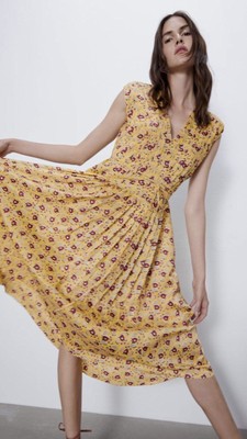 zara yellow flower dress