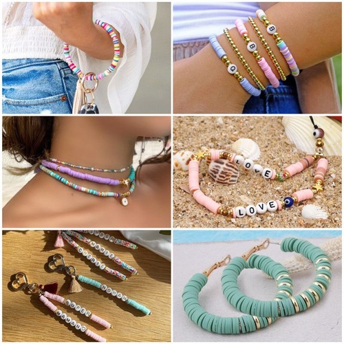 1 Box Handmade Polymer Clay Disc Acrylic Letter DIY Beads Jewelry Making Finding - Bild 10 von 13