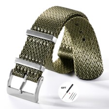 One Piece Nylon Watch Band 18 20 22mm Ripple Pattern Strap Men Military Bracelet