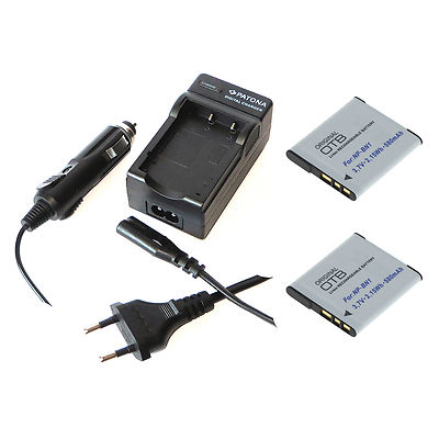 2x Akku und Ladegerät für Sony Cyber-shot DSC-W310 DSC-W320 DSC-W810 DSC-W830