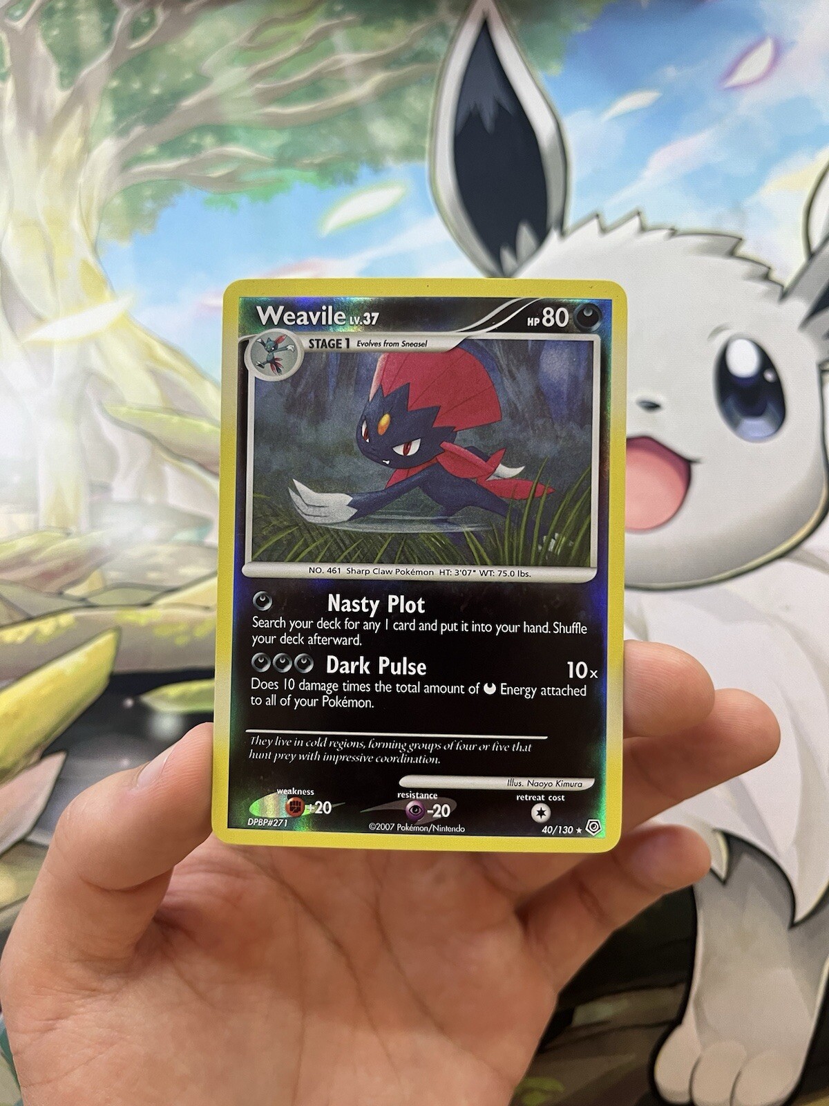 Weavile 40/130 Rare Reverse Holo Diamond & Pearl LP Banger