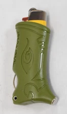 Toker Poker Lighter Sleeve Smoking Tool Bic Hemp Plastic Olive Green Color