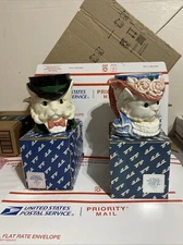 Rare Vintage 1988 Fitz & Floyd 2 Kittens of Knightsbridge 3D Cat Head Mugs boxed