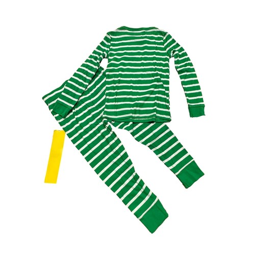 Toddler Striped 100% Cotton Tight Fit Matching Family Pajama Set - Green 18M - Picture 2 of 2