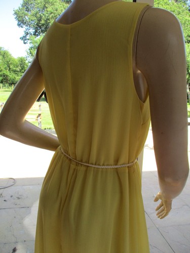 PAPAYA LEMON YELLOW DRESS 12 SLEEVELESS, FLOATY STYLE, LINED, WORN ONCE - Picture 6 of 8