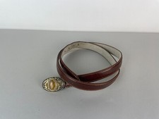 VTG 1970s Sunrise Agate Buckle  Destroyed leather belt 50