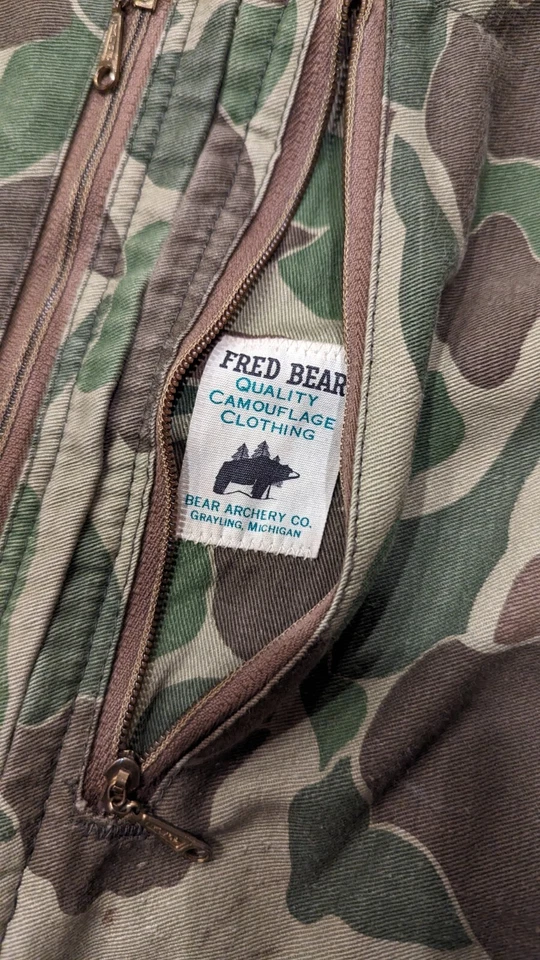 Chaqueta y Pantalones de Caza Camuflados Pato Calidad Años 60 70 Fred Bear De Colección Rara Foto 4 de 4