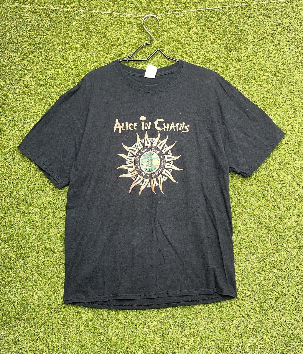 Alice In Chains Shirt Mens Extra Large XL Tribal Sun Black Alice In Chains Shirt Mens Extra Large XL Tribal Sun Black