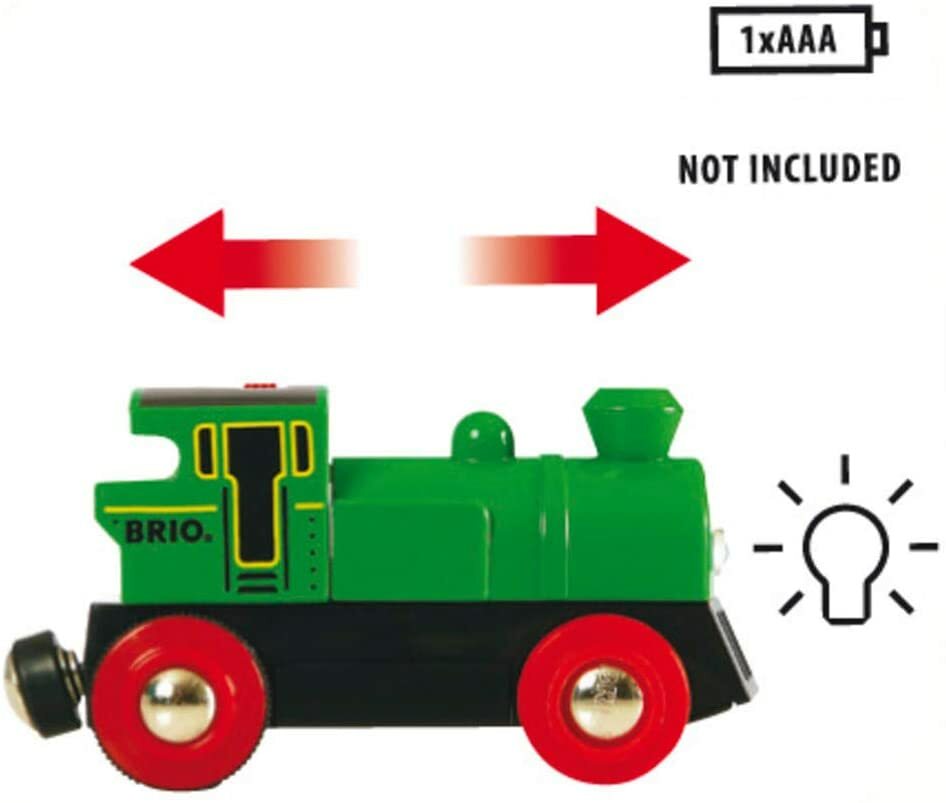 wooden train engine battery powered