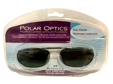 Polar Optics 48 rec 3 Polarized Black Full Frame clip on Sunglasses W. Case