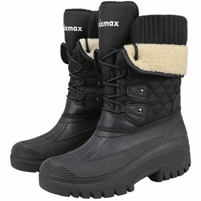 Knixmax Damen Stiefel Winter Warm Boots Wasserdicht Gefütterte