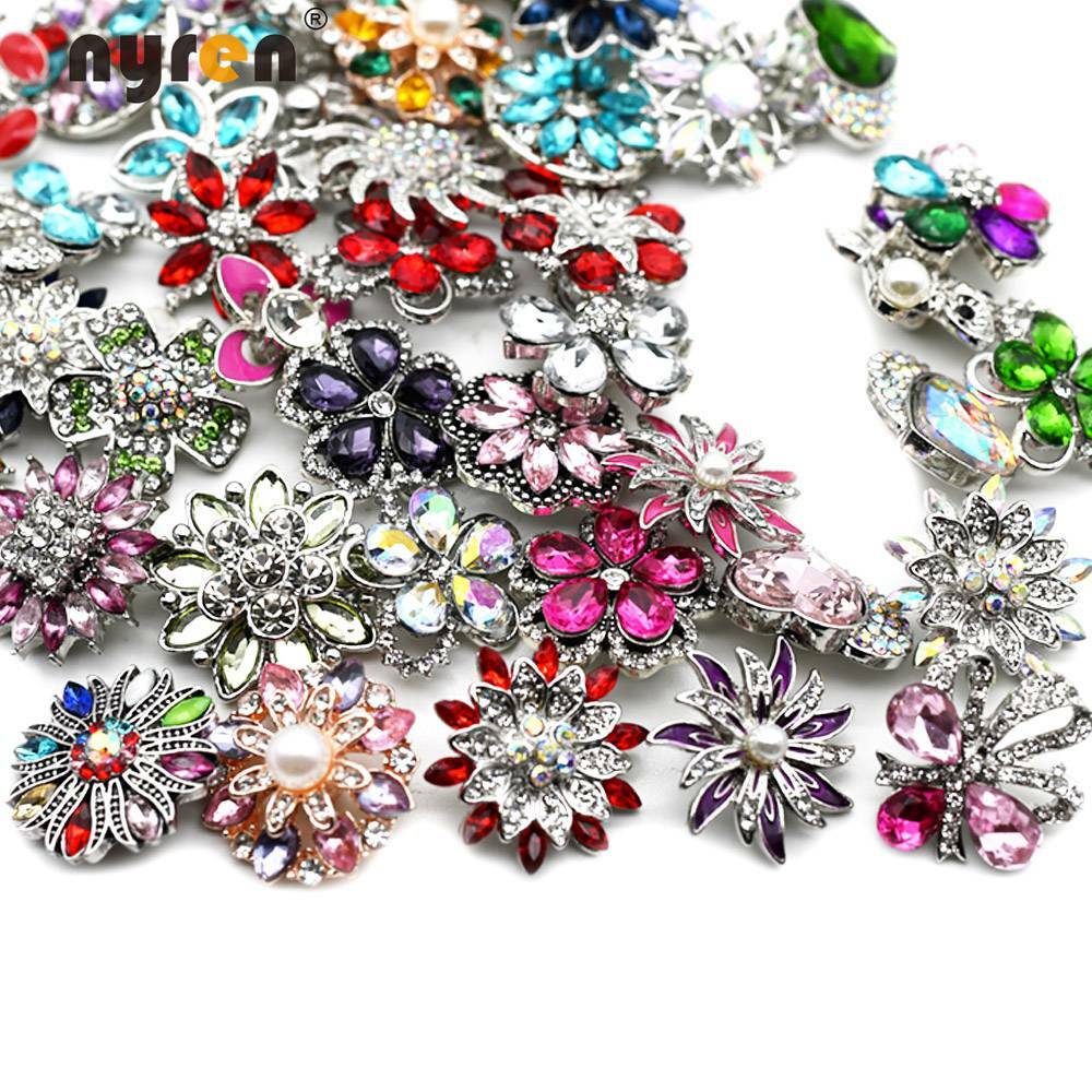 Wholesale Top Mix Rhinestone Snap Charms 18mm Snap Button 20mm Snap