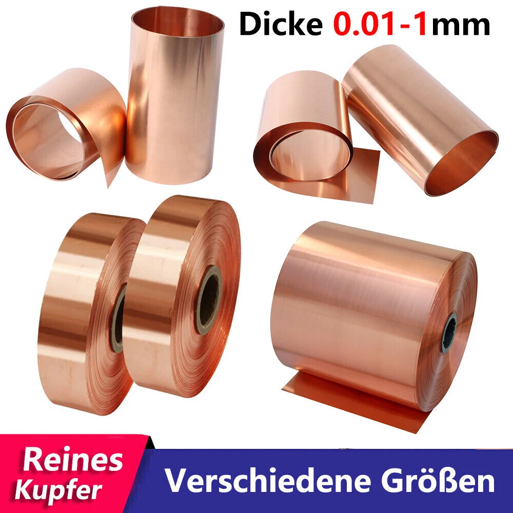 Produktbild von DEDC Kupferfolie – 99,9% Rein, 0,05 X 200 X 1000 Mm, Für Elektronik & Kühlung
