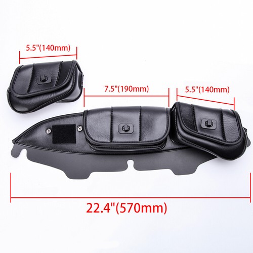 3 Pocket Windshield Bag Fairing Pouch For Harley Davidson Touring - Foto 5