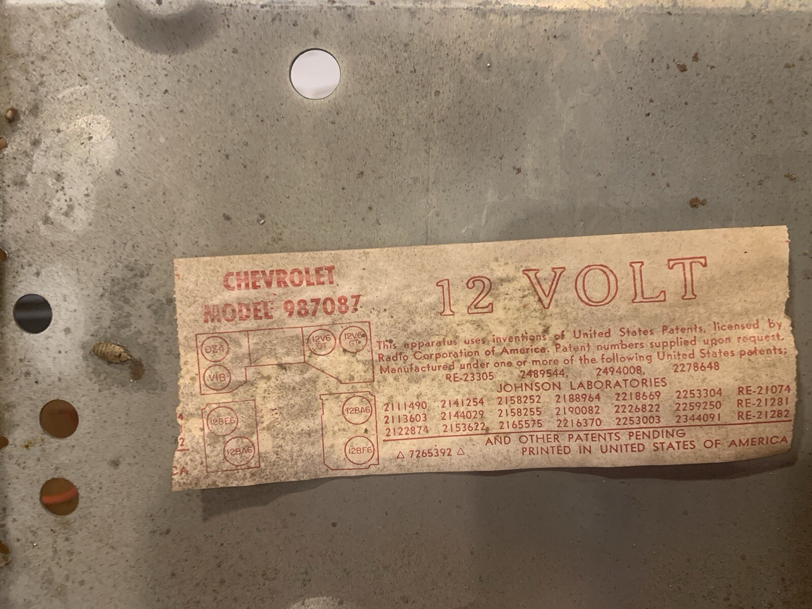 1955-56 Chevy Chevrolet Push Button Radio W/SPEAKER/AMP Bel Air Nomad 210 150