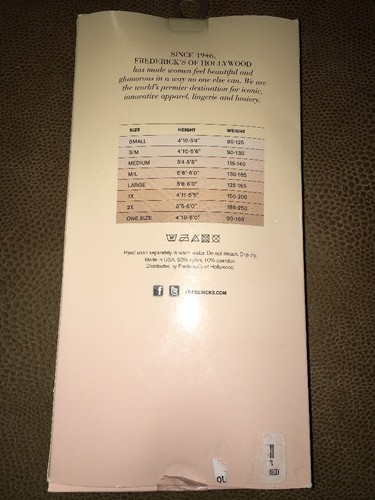 Fredericks of Hollywood Pantyhose Medium 115-140lbs Fishnet Seamless White NIP - Picture 3 of 3