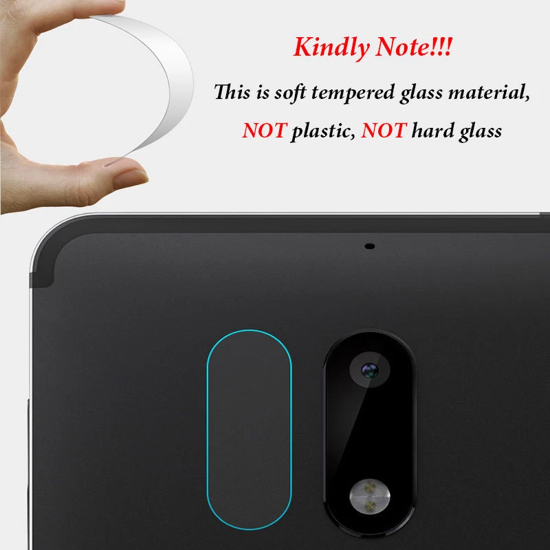 Protector de película de vidrio templado suave para lente de cámara trasera 9H para Nokia 6 7 Plus Foto 2 de 4