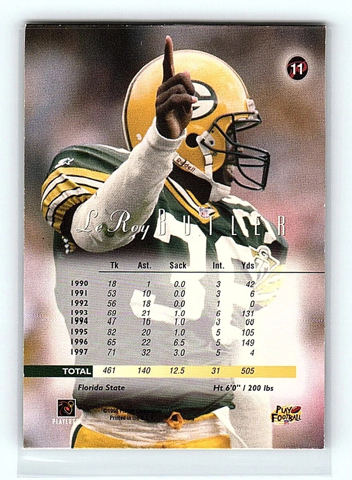 1998 Playoff Prestige Hobby LeRoy Butler Green Bay Packers #11 - Image 2 of 2