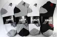 12 Pairs Mens Ankle Socks Quarter Skull Sports Cotton Athletic Thick Outdoor New