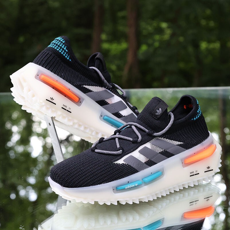 Adidas NMD_S1 Low Junior's Size 6 Black Teal Orange Custom Adidas NMD_S1 Low Junior's Size 6 Black Teal Orange Custom