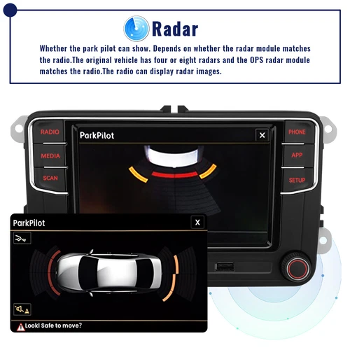 6.5" RCD440 PRO CarPlay Android Auto Rear USB Radio Stereo Für VW Passat Golf CC - Bild 12 von 12