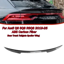 Fits Audi Q8 SQ8 RSQ8 19-25 Rear Trunk Spoiler Middle Lip Wing Body Kit Carbon