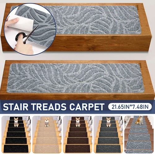 1-15 Pack Non-Slip Stair Treads Floor Mat Carpet Staircase Pad Protection Cover