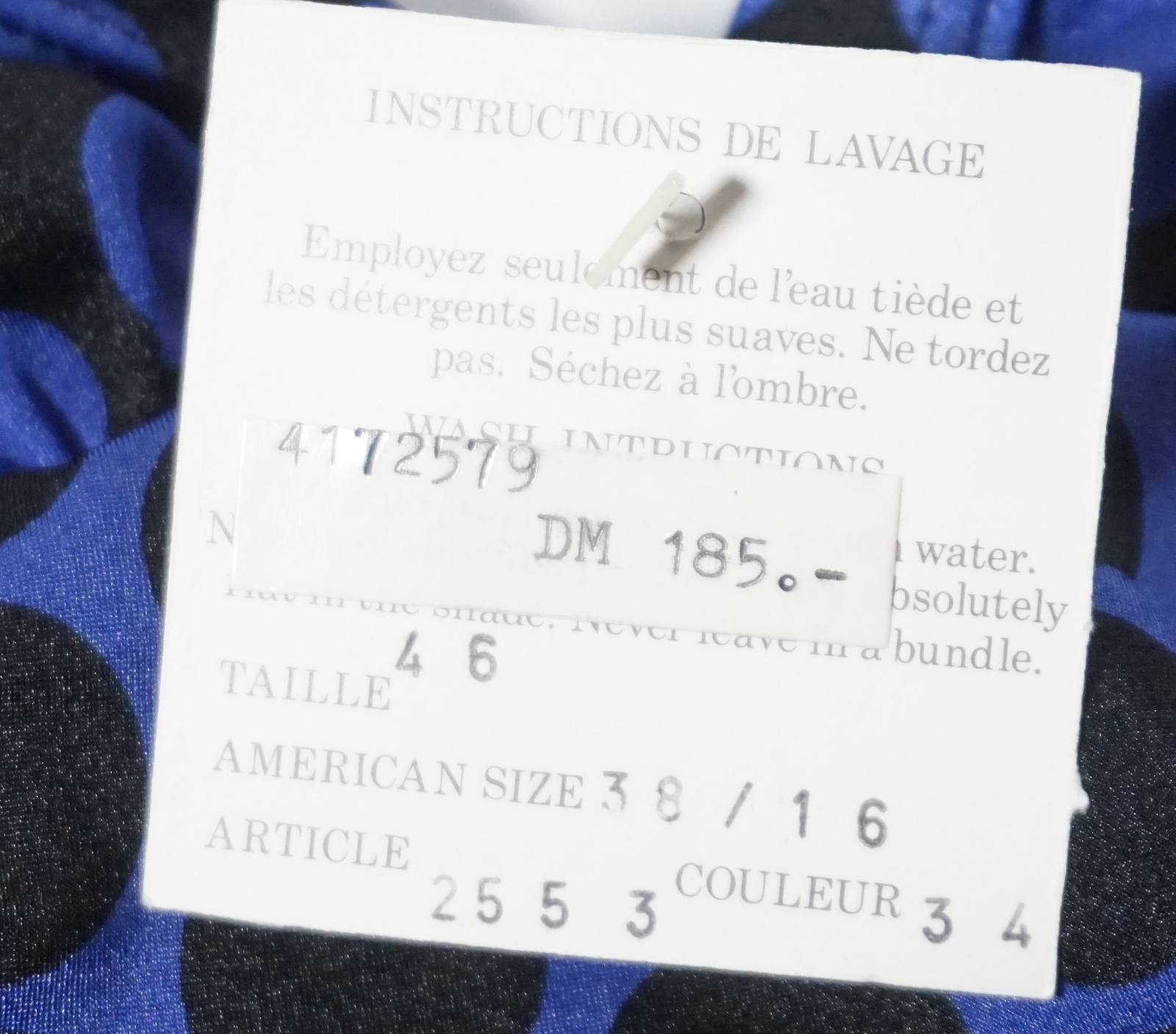 Costume da bagno vintage stile anni 70 Yves Saint Laurent viola nero a punte vita 46