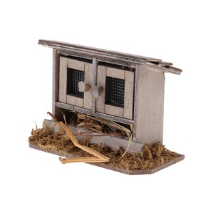 Details About 112 Vintage Miniatures Dollhouse Wooden Simulation Chicken Coop Decoration