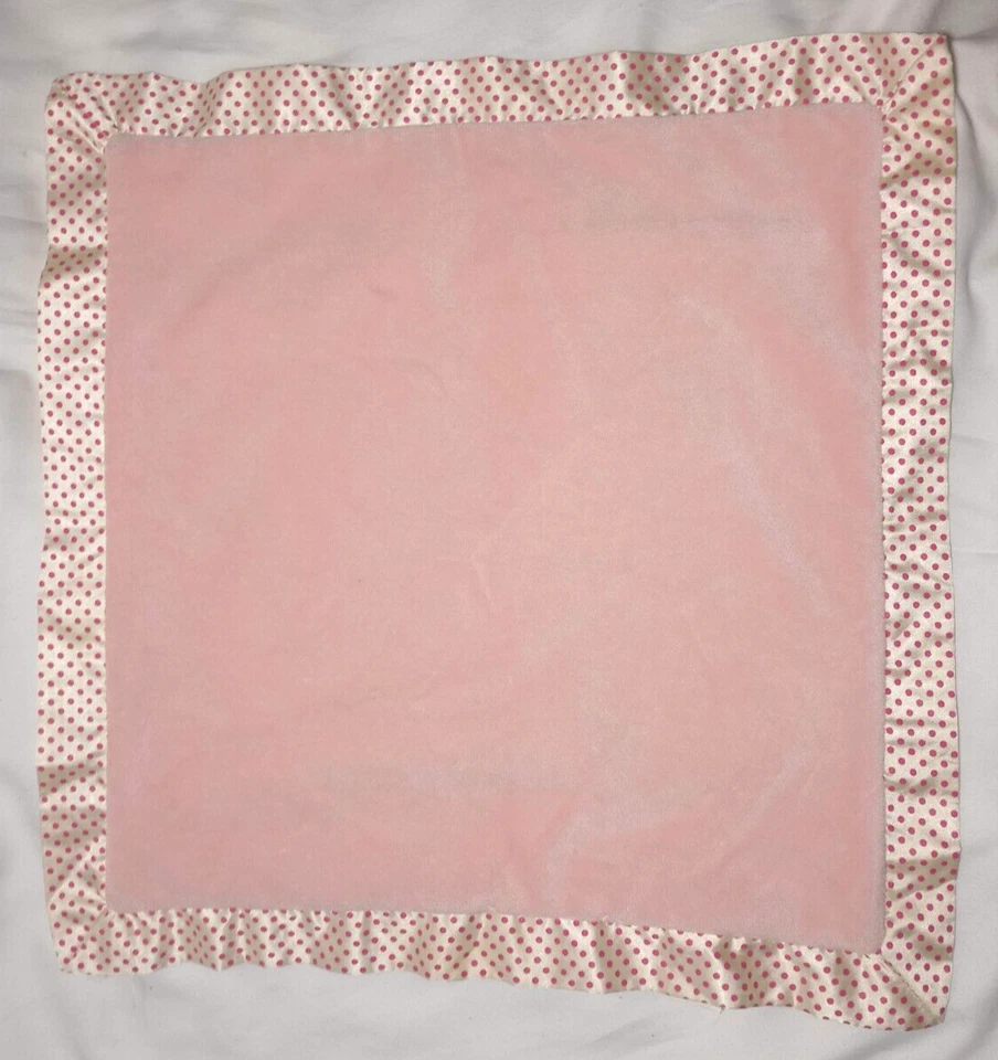Manta de seguridad Hallmark Sweet Heart rosa satinado lunares 15" bebé niña Lovey Foto 3 de 3