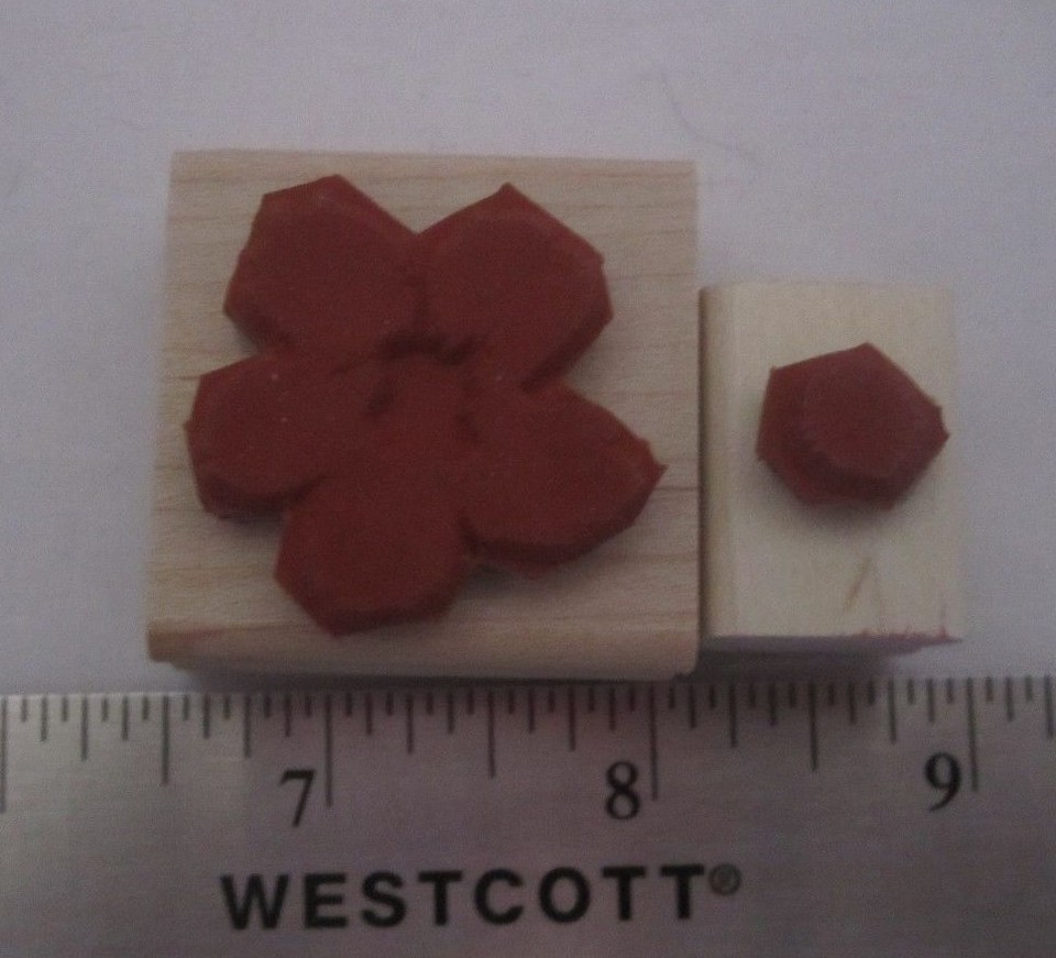 Stampin Up From Heartfelt Thanks Set 2 Rubber Stamps Flower & Center | eBay