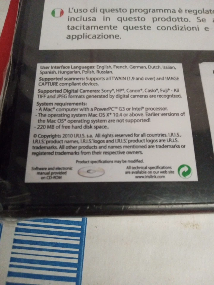 NEW Sealed I.R.I.S. Inc Readiris Corporate 12 OCR Software for MAC OS ~ Shelf192 - Image 3 of 3