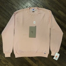 NOS Vintage Russell Athletic Sz S Pink Crewneck Sweatshirt Made In USA 90s Y2K