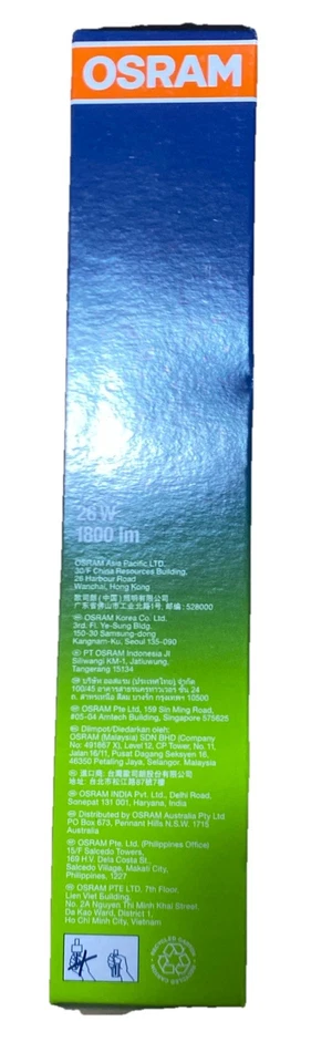 OSRAM DULUX D/E 26W/865 G24q-3 Fluorescent Globe x12, Cool Daylight, 4 Pin - Image 4 of 4