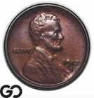1913-S Lincoln Cent Wheat Penny, Semi-Key Date, Choice BU+