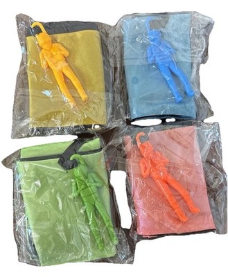 Lot Of 4 Hand Throwing Parachute Guys Kids Outdoor Toys Game Play